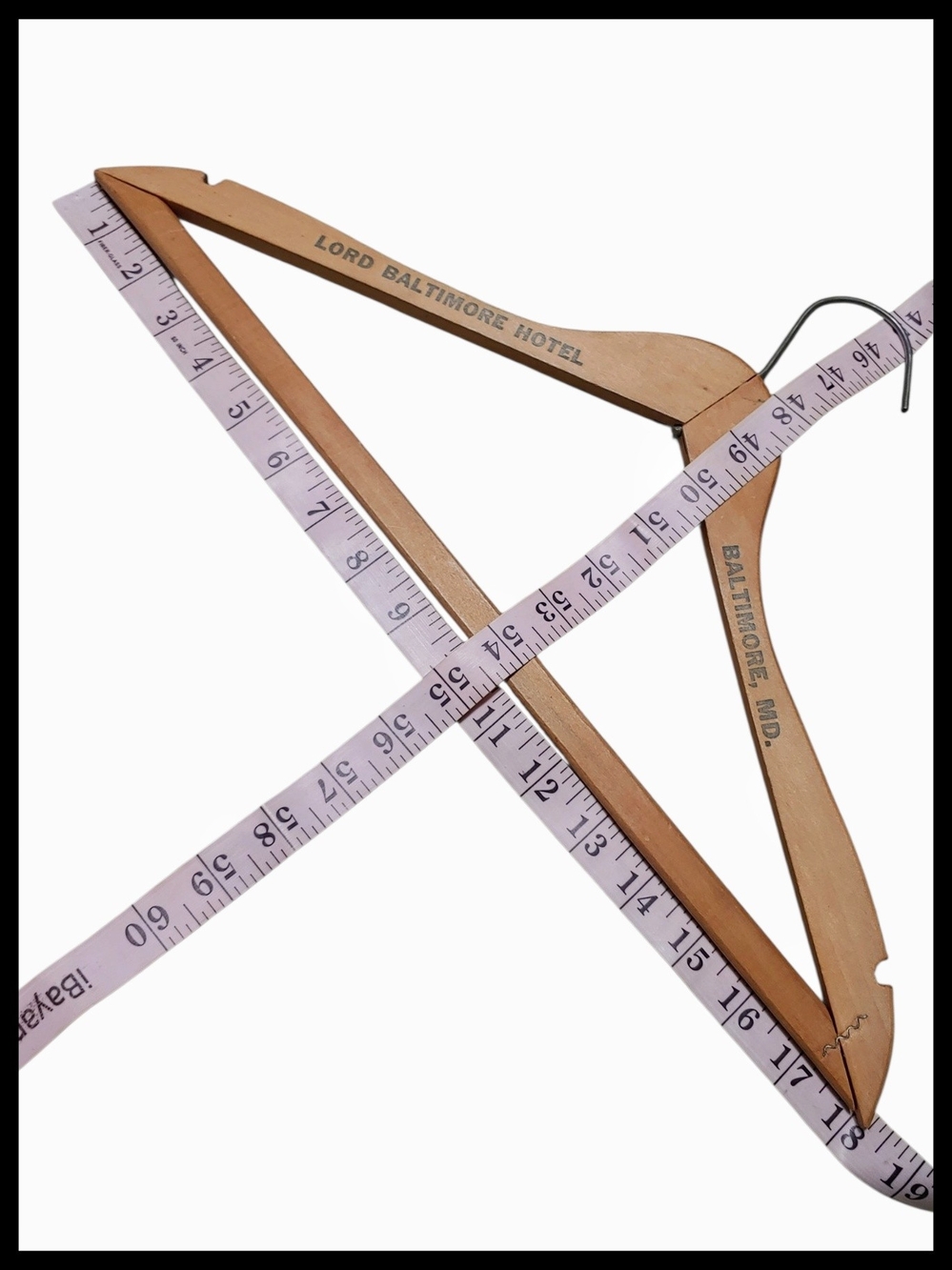 Vintage Wooden Hanger from Lord Baltimore Hotel Maryland MD 1940s - Picture 8 of 8